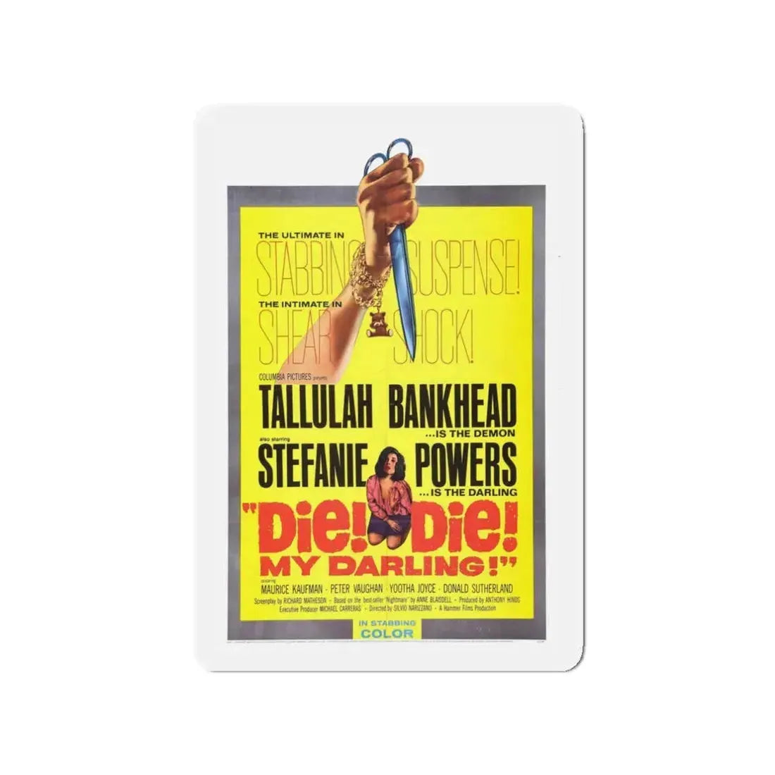 DIE! DIE! MY DARLING! 1965 Movie Poster - Refrigerator Magnet 3 Inch - The Sticker Space