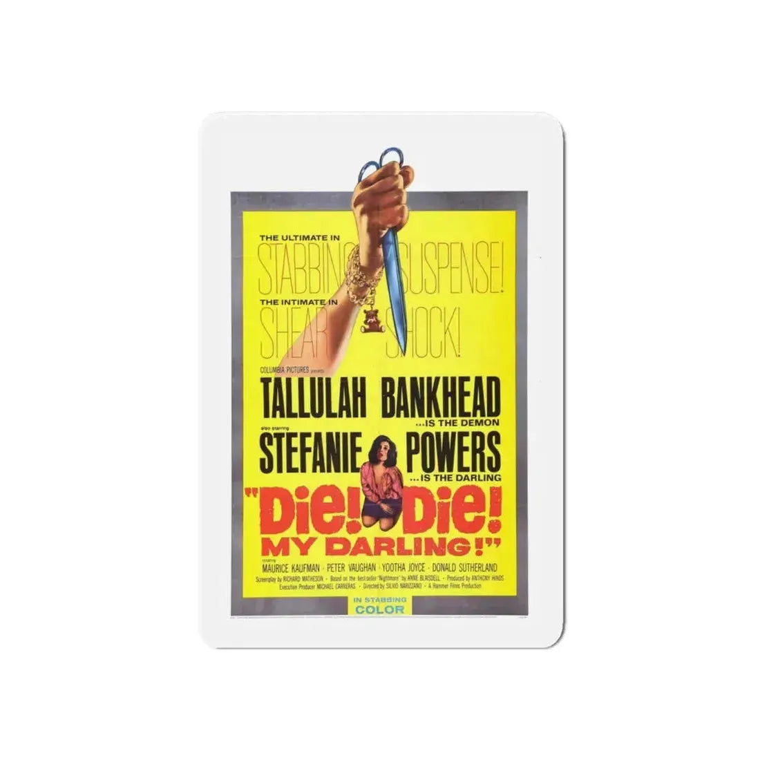 DIE! DIE! MY DARLING! 1965 Movie Poster - Refrigerator Magnet 6 Inch - The Sticker Space