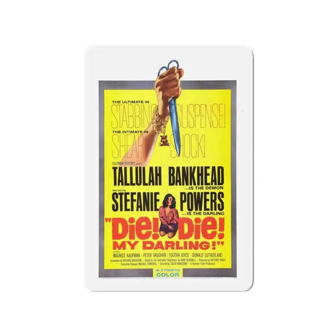 DIE! DIE! MY DARLING! 1965 Movie Poster - Refrigerator Magnet - The Sticker Space