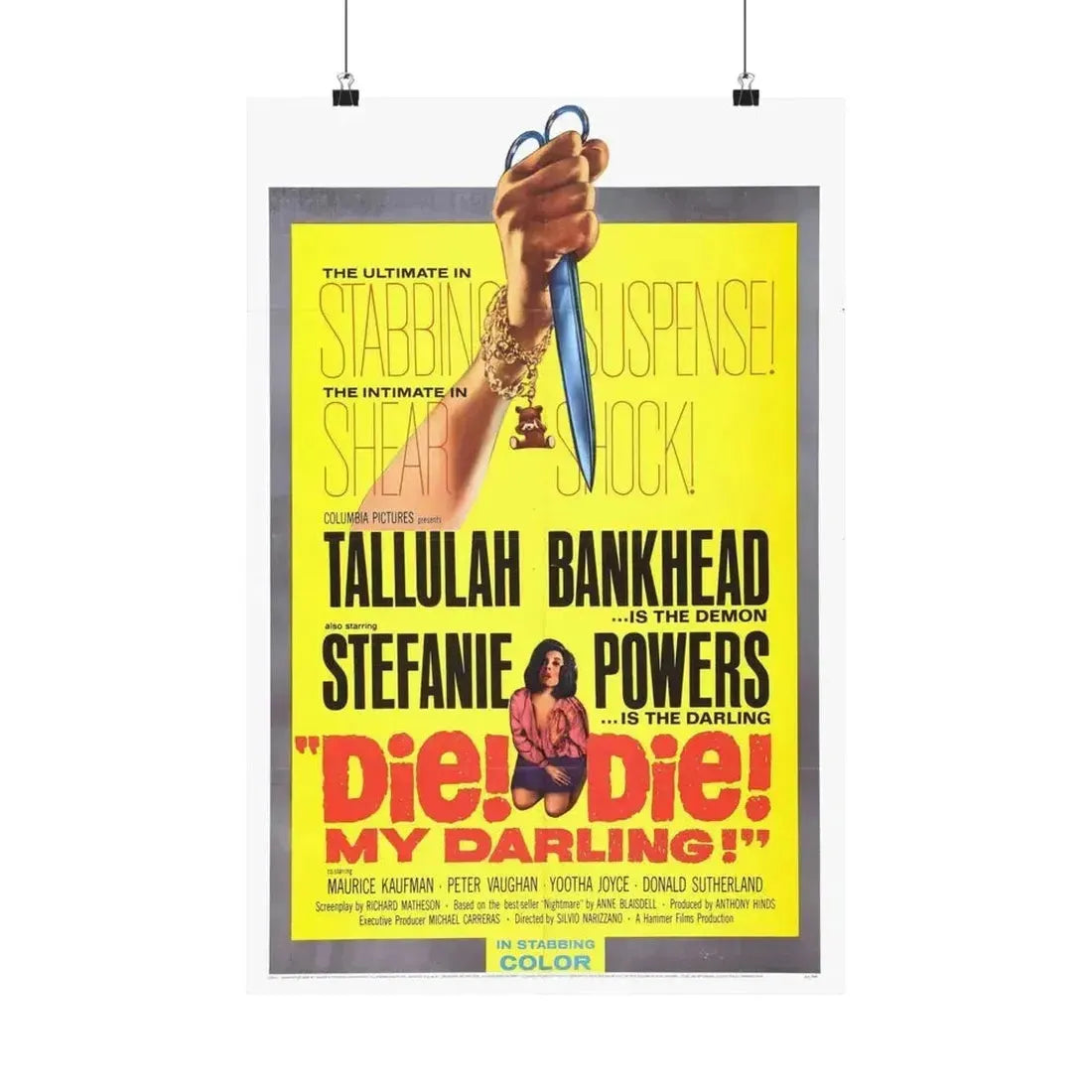 DIE! DIE! MY DARLING! 1965 - Paper Movie Poster - The Sticker Space