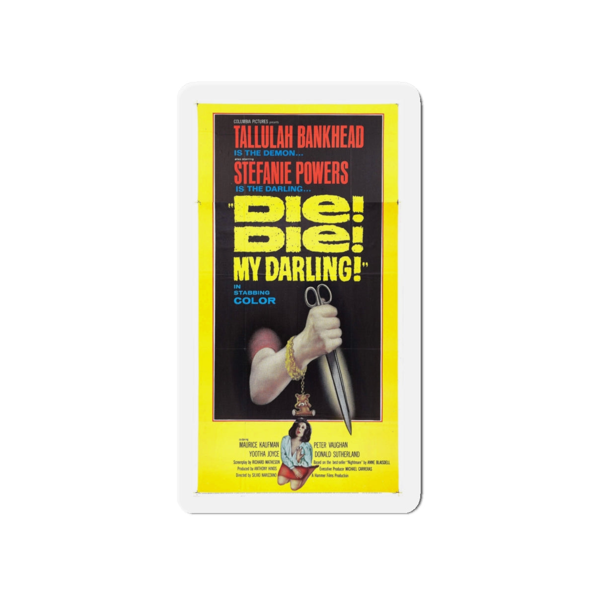 DIE! DIE! MY DARLING! (2) 1965 Movie Poster - Die-Cut Magnet-4" x 4"-The Sticker Space