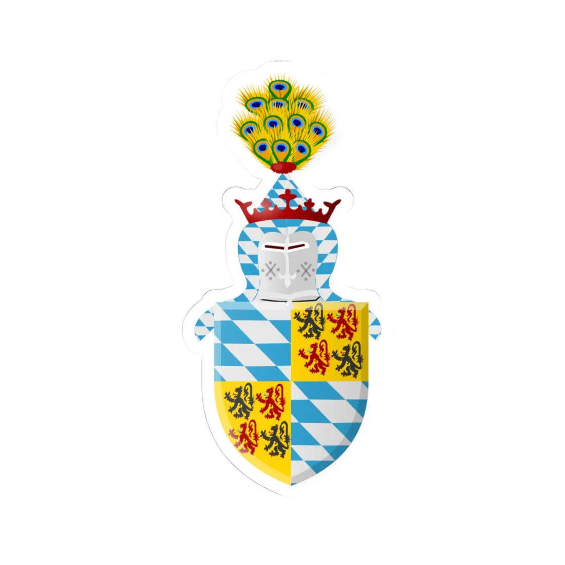 Die Grave van Hollant Codex 148 wapen (Germany) (Coat of Arms) STICKER Vinyl Kiss-Cut Decal 4 Inch White - The Sticker Space