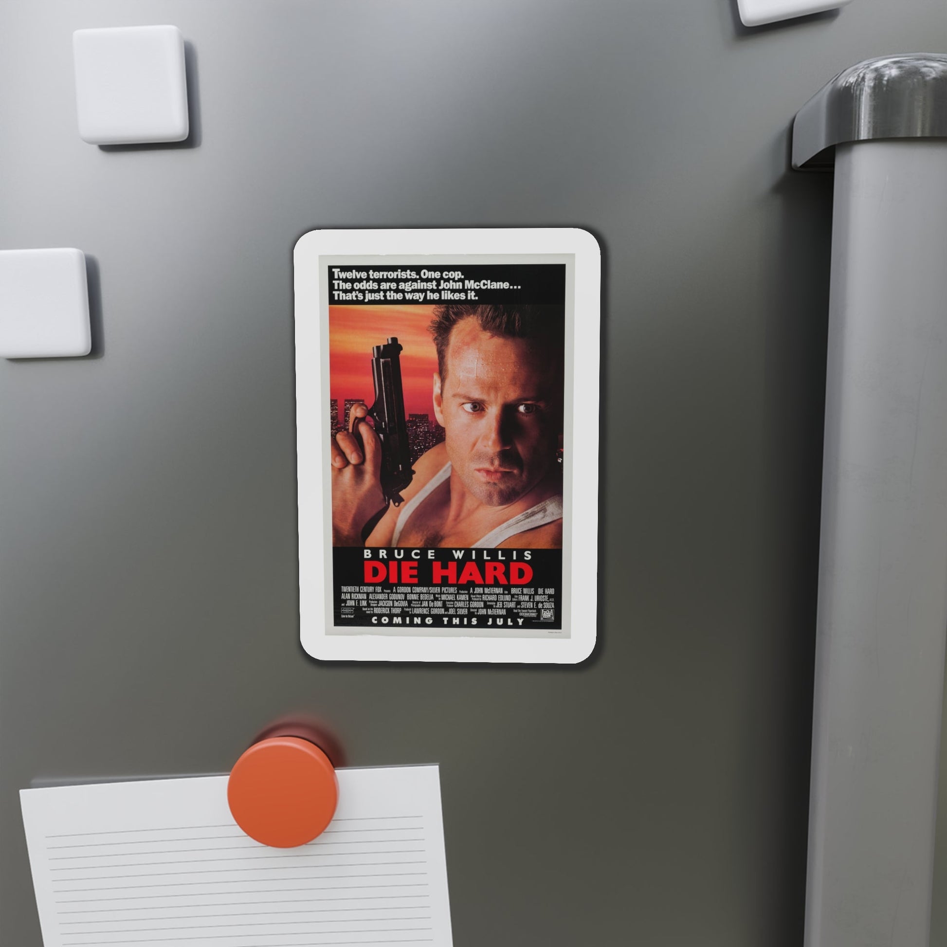 Die Hard 1988 Movie Poster Die-Cut Magnet-The Sticker Space