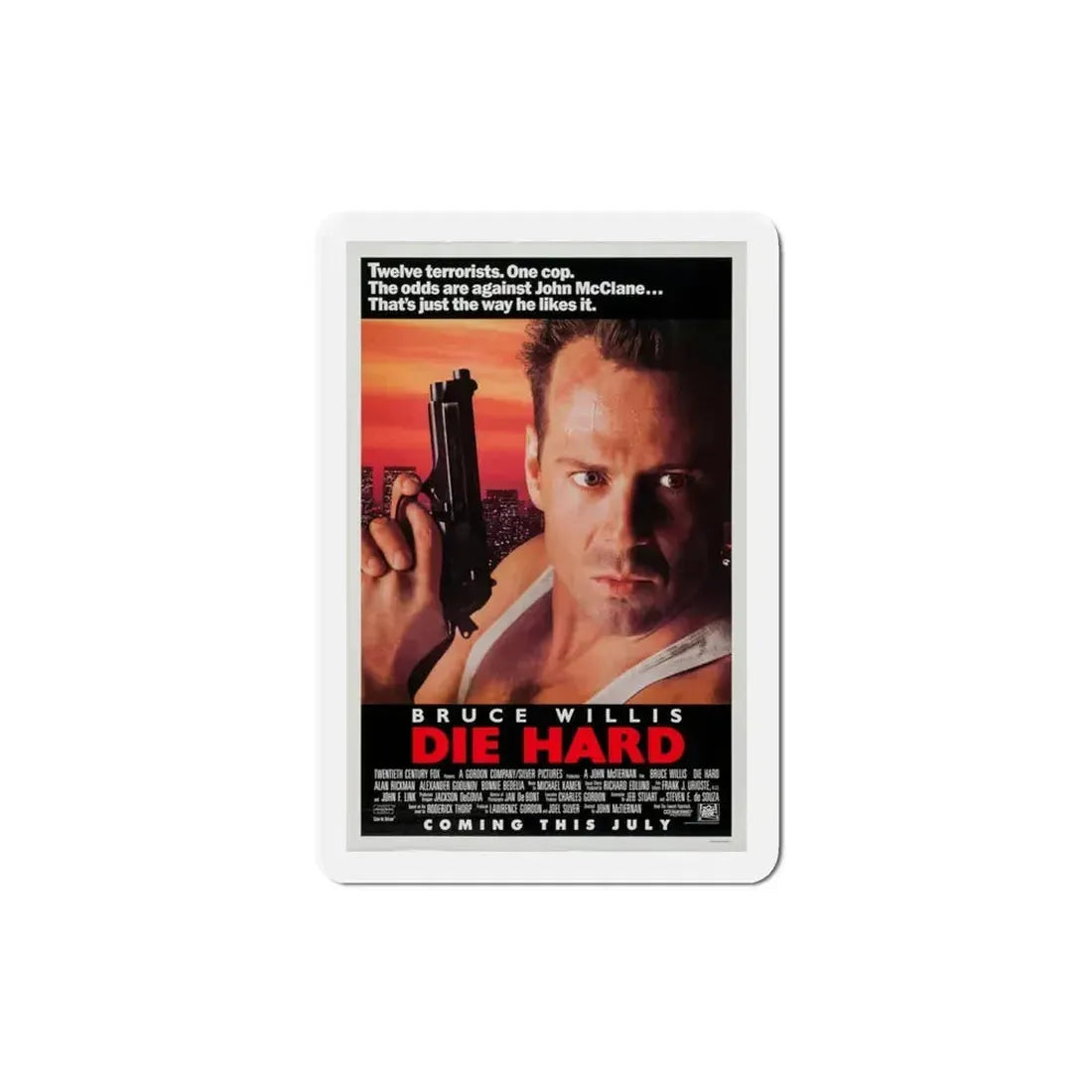 Die Hard 1988 Movie Poster Refrigerator Magnet 3 Inch - The Sticker Space