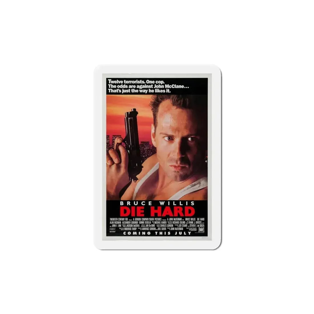 Die Hard 1988 Movie Poster Refrigerator Magnet - The Sticker Space