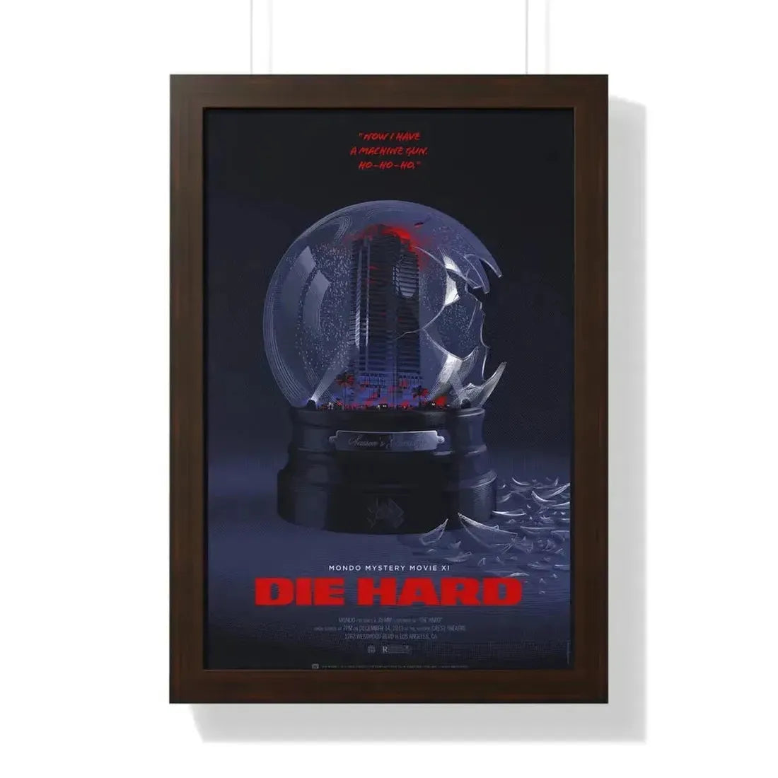 DIE HARD (MONDO) 1988 - Framed Movie Poster 16″ x 24″ Walnut - The Sticker Space