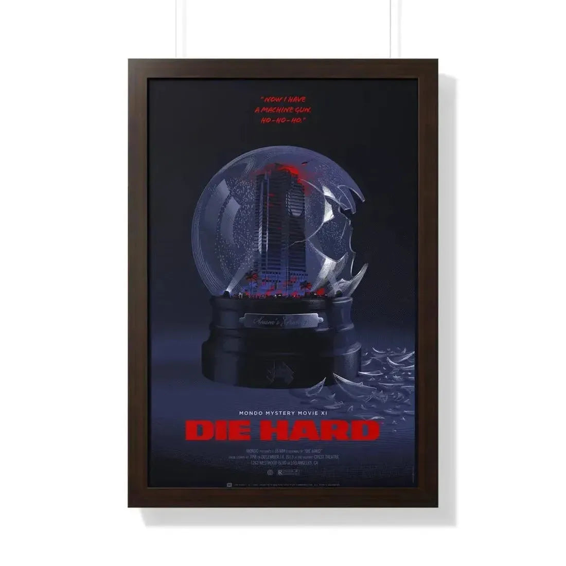 DIE HARD (MONDO) 1988 - Framed Movie Poster 20" x 30" Walnut - The Sticker Space