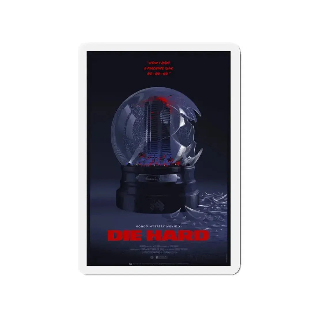 DIE HARD (MONDO) 1988 Movie Poster - Refrigerator Magnet 3 Inch - The Sticker Space