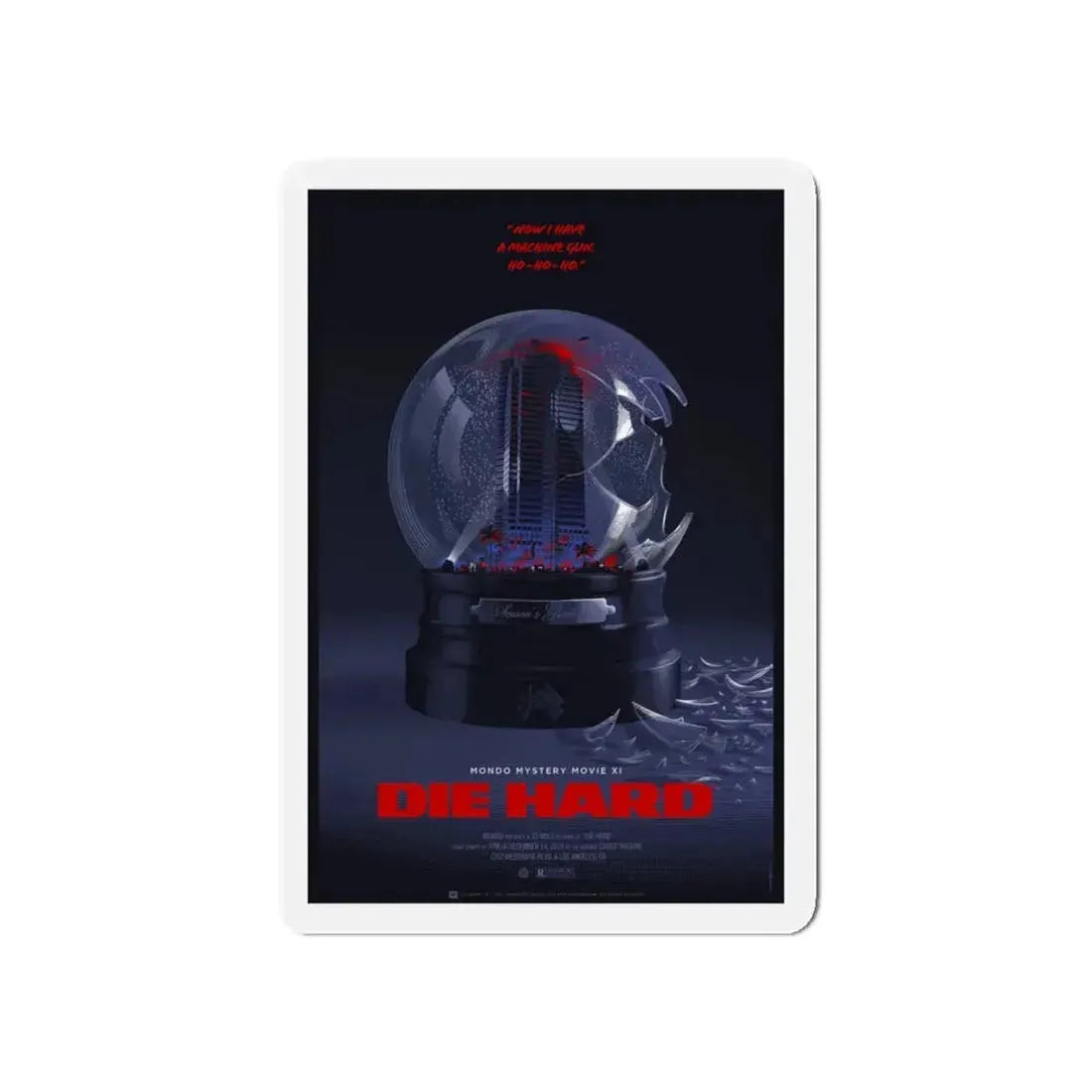 DIE HARD (MONDO) 1988 Movie Poster - Refrigerator Magnet 5 Inch - The Sticker Space