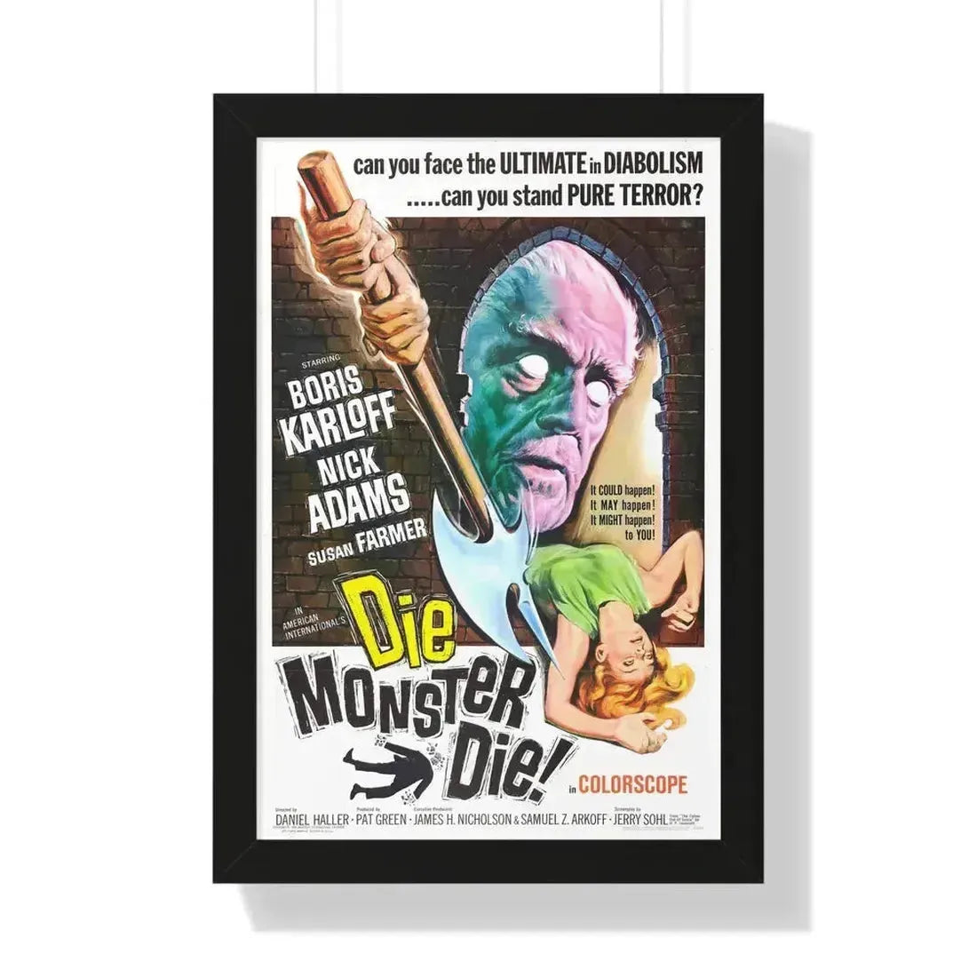 DIE MONSTER DIE! 1965 - Framed Movie Poster 16″ x 24″ Black - The Sticker Space