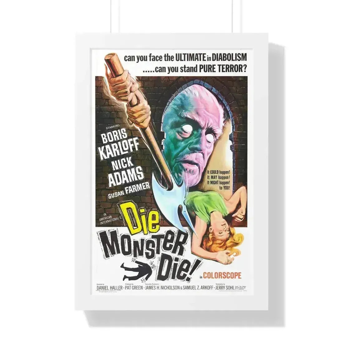 DIE MONSTER DIE! 1965 - Framed Movie Poster 16″ x 24″ White - The Sticker Space