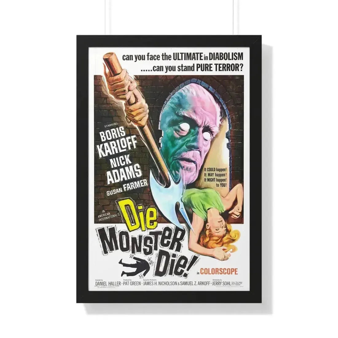 DIE MONSTER DIE! 1965 - Framed Movie Poster - The Sticker Space