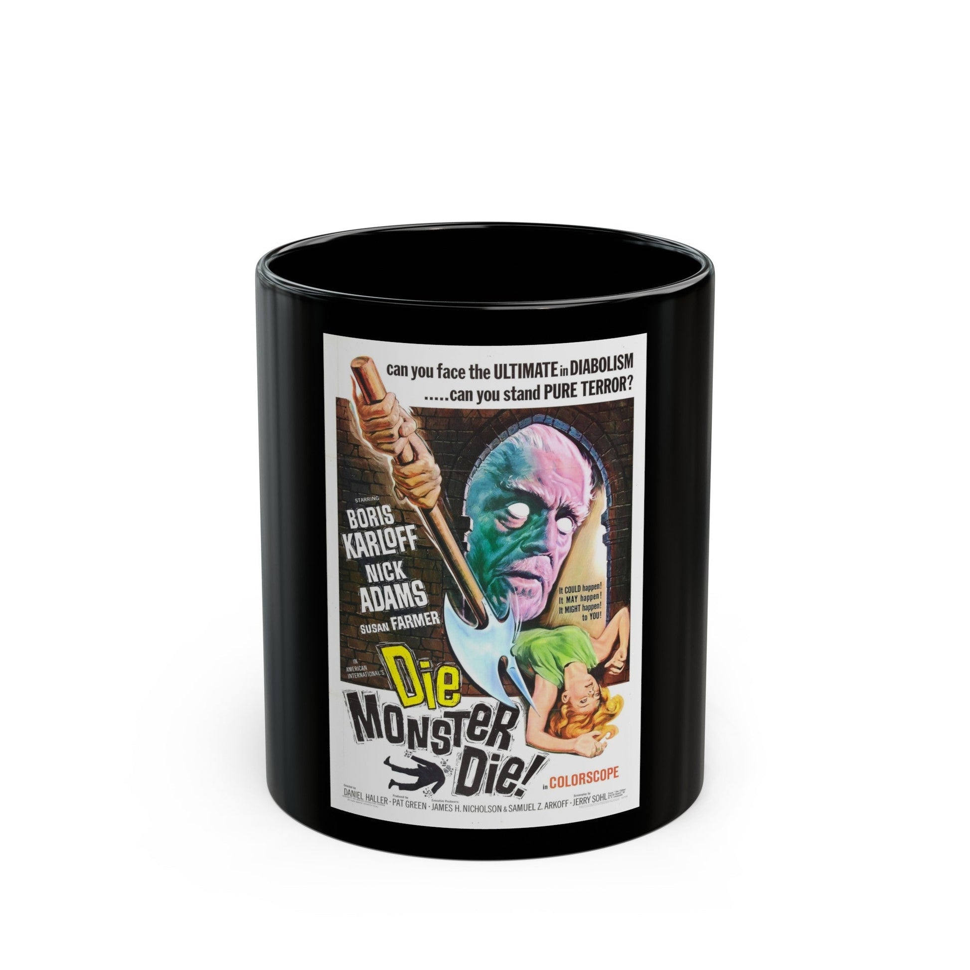 DIE MONSTER DIE! 1965 Movie Poster - Black Coffee Mug-11oz-The Sticker Space