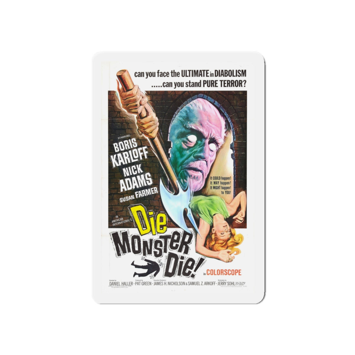 DIE MONSTER DIE! 1965 Movie Poster - Die-Cut Magnet-5" x 5"-The Sticker Space