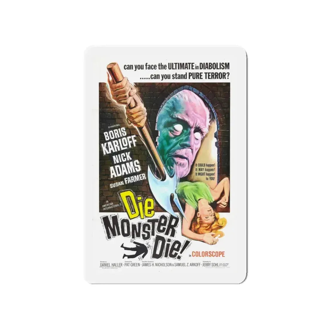 DIE MONSTER DIE! 1965 Movie Poster - Refrigerator Magnet 4 Inch - The Sticker Space