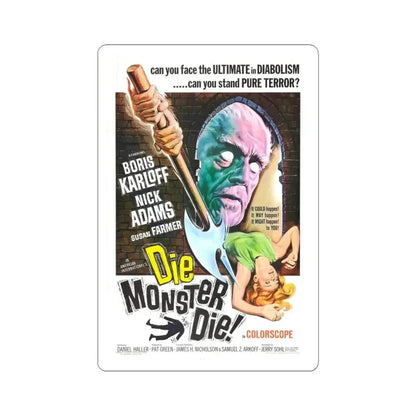DIE MONSTER DIE! 1965 Movie Poster - STICKER Vinyl Kiss-Cut Decal 4 Inch White - The Sticker Space
