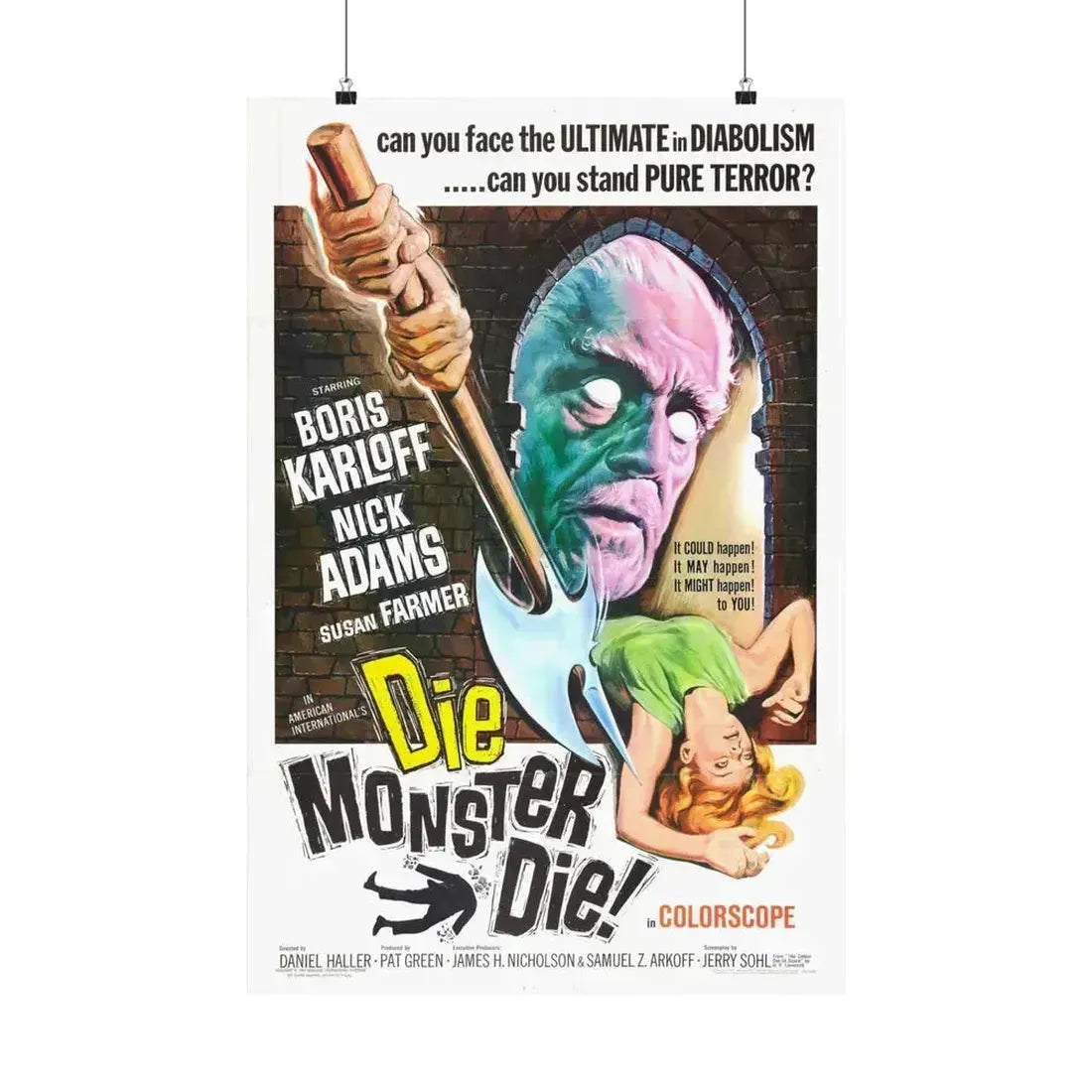 DIE MONSTER DIE! 1965 - Paper Movie Poster 20″ x 30″ Matte - The Sticker Space