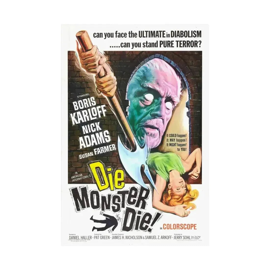 DIE MONSTER DIE! 1965 - Paper Movie Poster - The Sticker Space