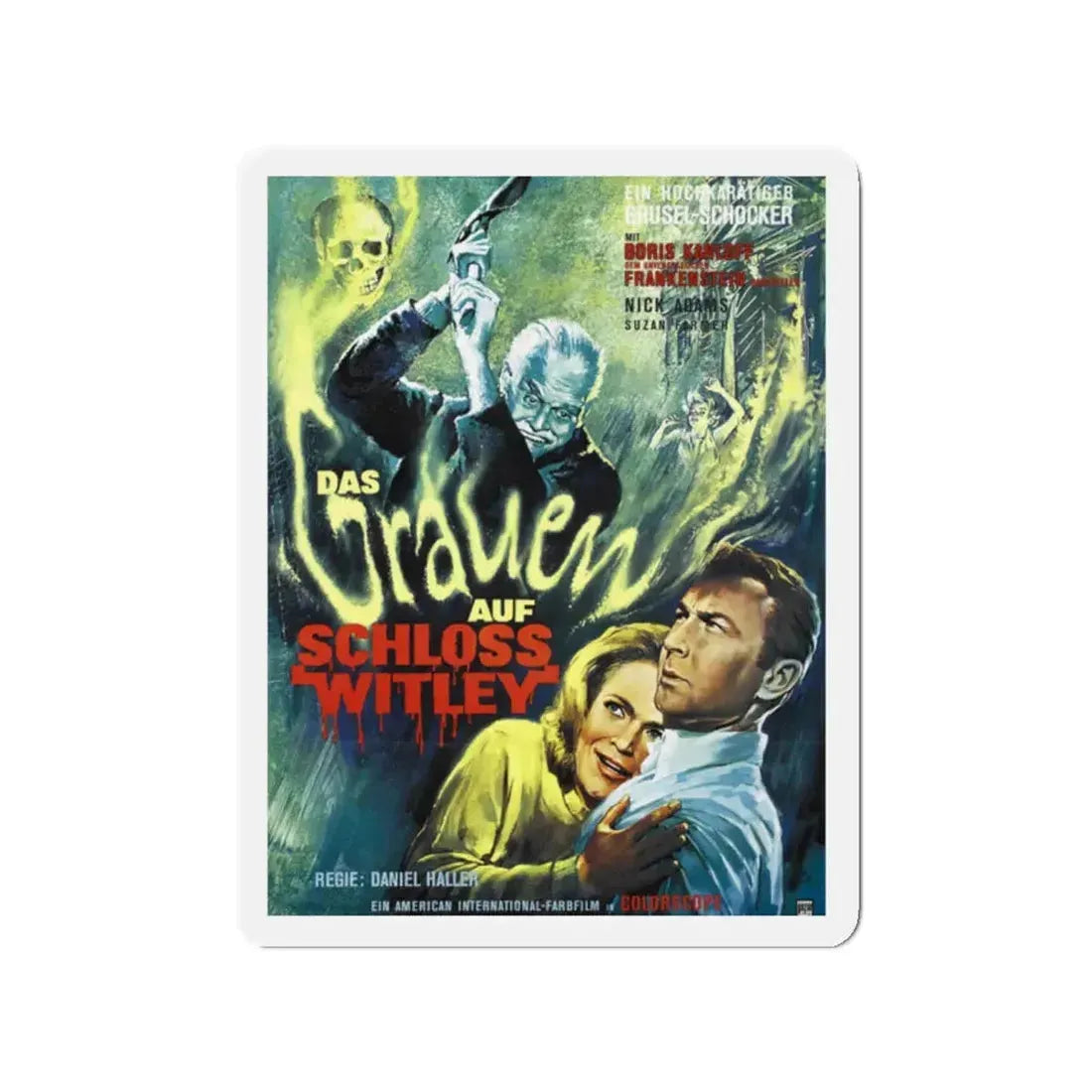 DIE MONSTER DIE (GERMAN) 1965 Movie Poster - Refrigerator Magnet 2 Inch - The Sticker Space