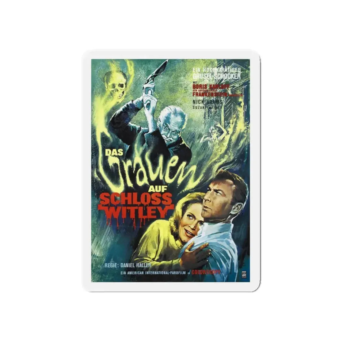 DIE MONSTER DIE (GERMAN) 1965 Movie Poster - Refrigerator Magnet 5 Inch - The Sticker Space