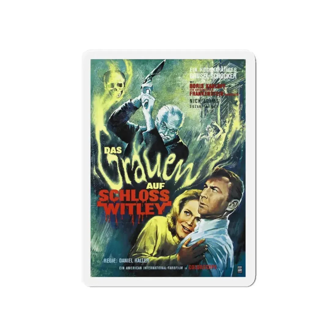 DIE MONSTER DIE (GERMAN) 1965 Movie Poster - Refrigerator Magnet 6 Inch - The Sticker Space