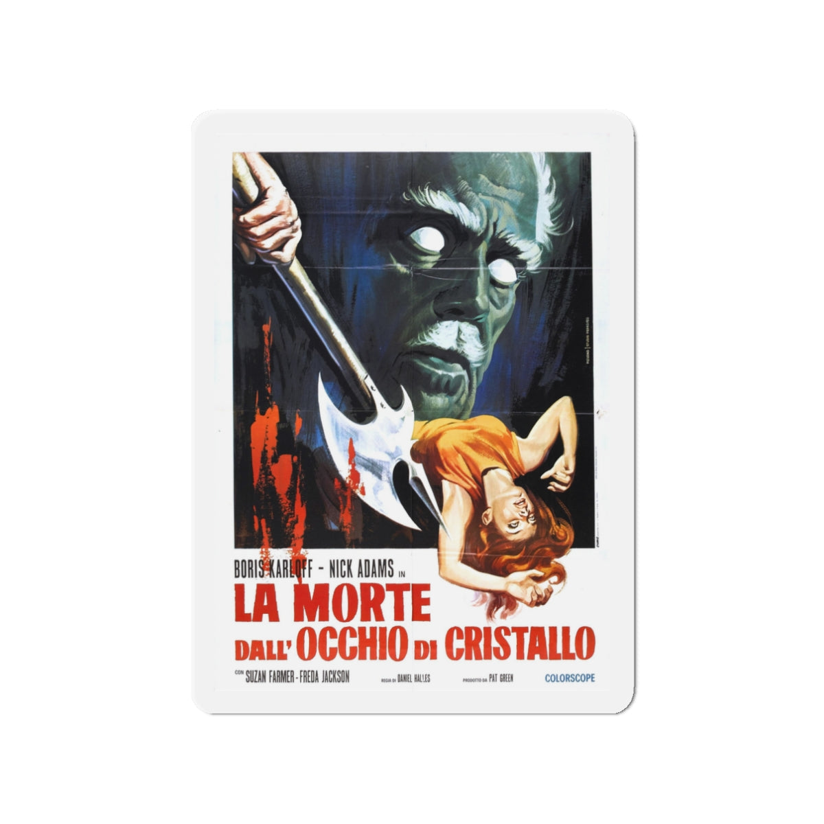 DIE MONSTER DIE (ITALIAN) 1965 Movie Poster - Die-Cut Magnet-3" x 3"-The Sticker Space