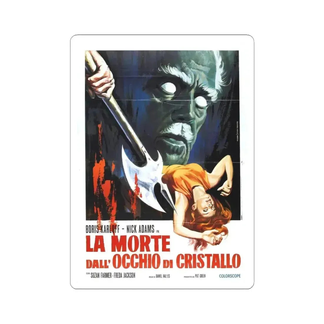 DIE MONSTER DIE (ITALIAN) 1965 Movie Poster - STICKER Vinyl Kiss-Cut Decal 6 Inch White - The Sticker Space
