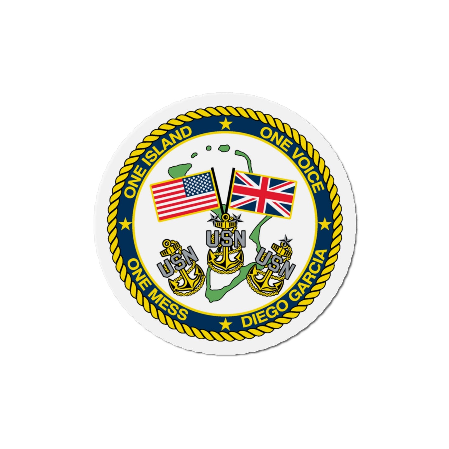 Diego Garcia One Mess (U.S. Navy) Die-Cut Magnet-The Sticker Space