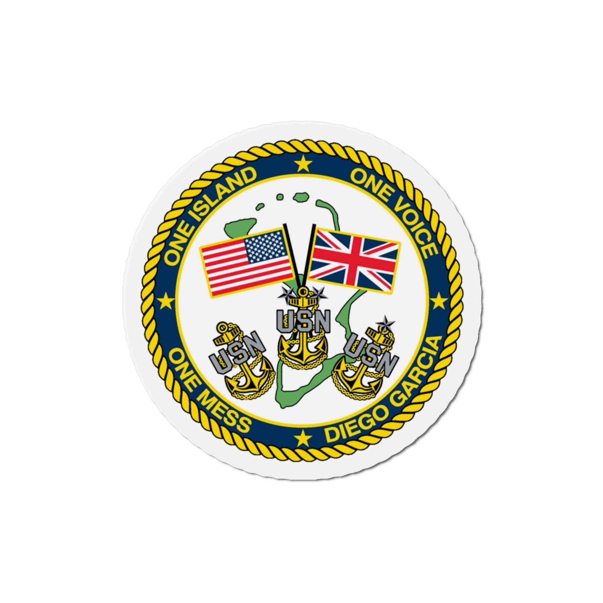 Diego Garcia One Mess (U.S. Navy) Die-Cut Magnet-The Sticker Space