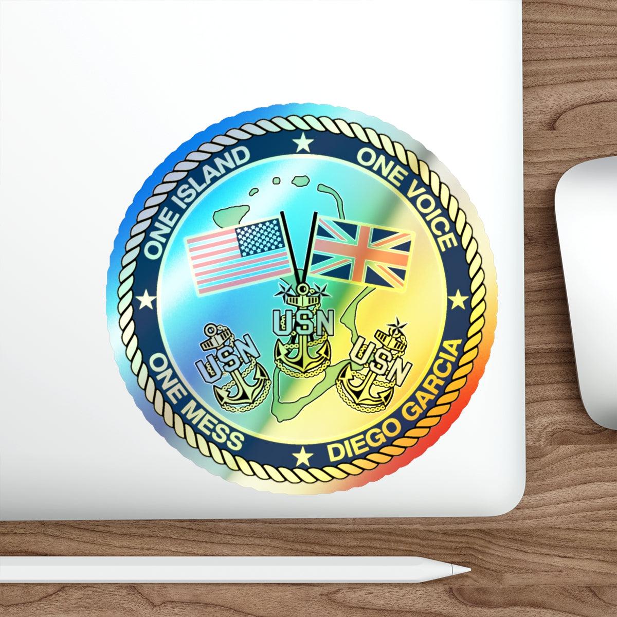 Diego Garcia One Mess (U.S. Navy) Holographic STICKER Die-Cut Vinyl Decal-The Sticker Space