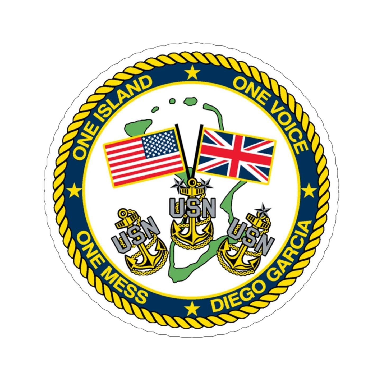 Diego Garcia One Mess (U.S. Navy) STICKER Vinyl Die-Cut Decal-5 Inch-The Sticker Space