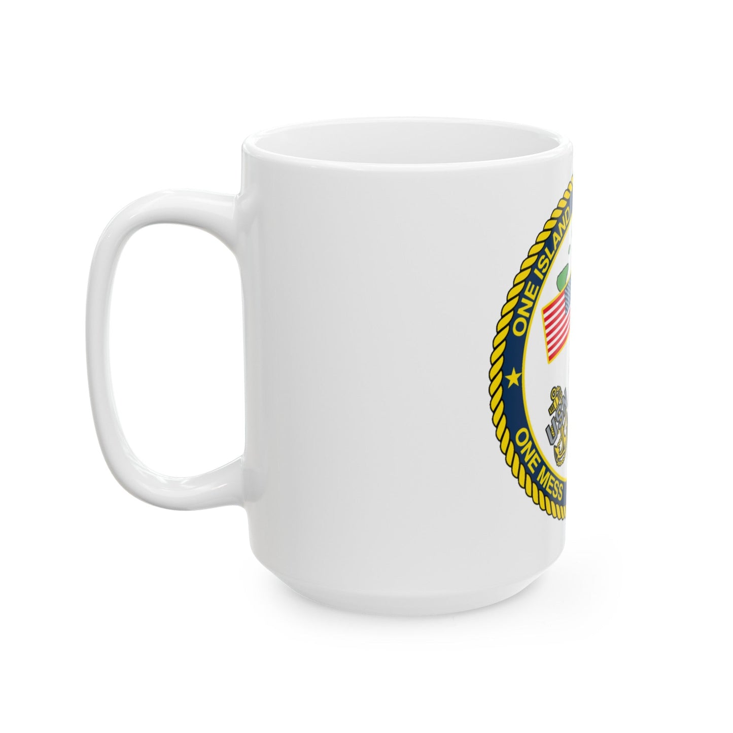 Diego Garcia One Mess (U.S. Navy) White Coffee Mug-The Sticker Space