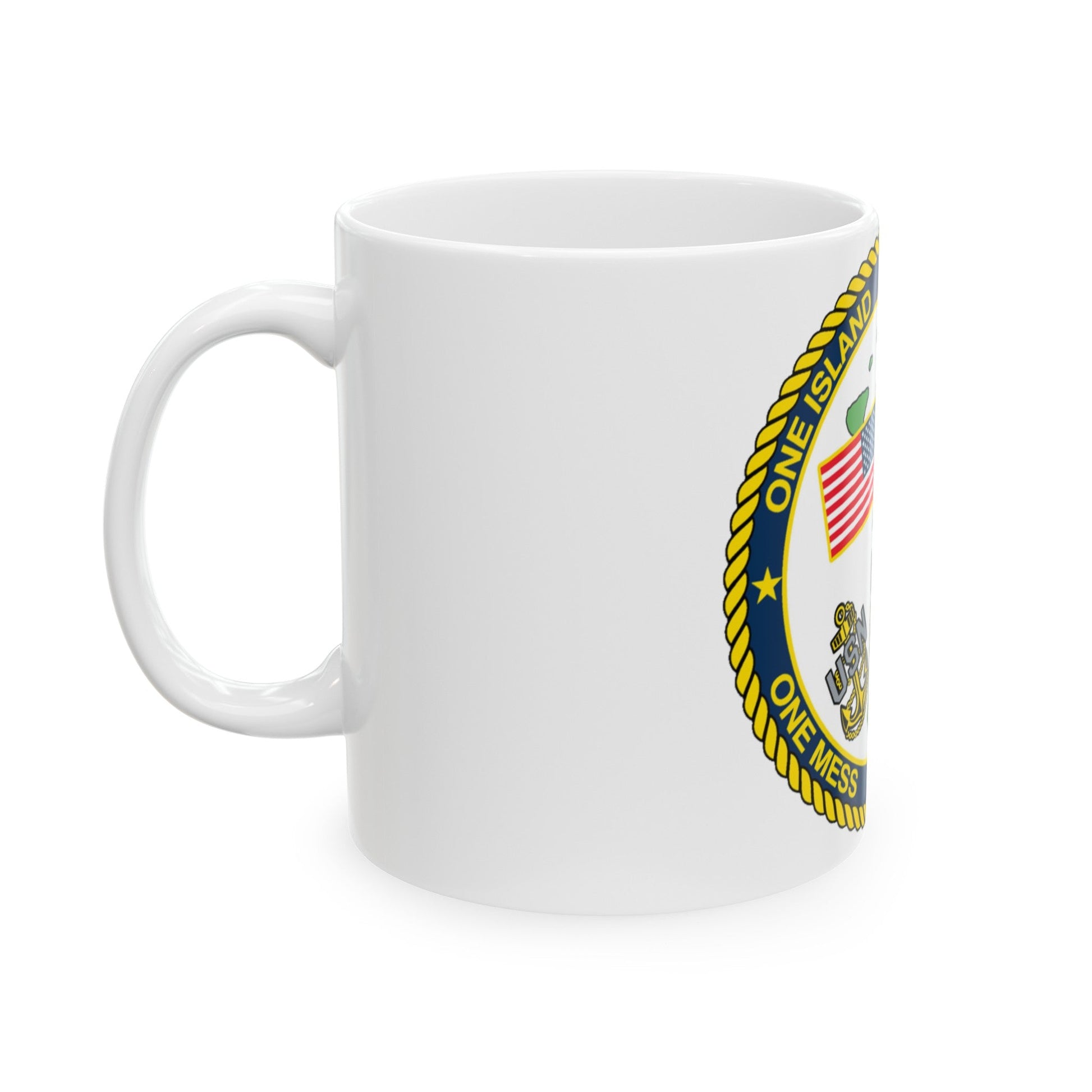 Diego Garcia One Mess (U.S. Navy) White Coffee Mug-The Sticker Space