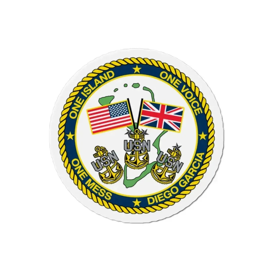 Diego Garcia One Mess (U.S. Navy) Refrigerator Magnet 2 Inch - The Sticker Space