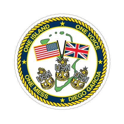 Diego Garcia One Mess (U.S. Navy) STICKER Vinyl Die-Cut Decal - The Sticker Space