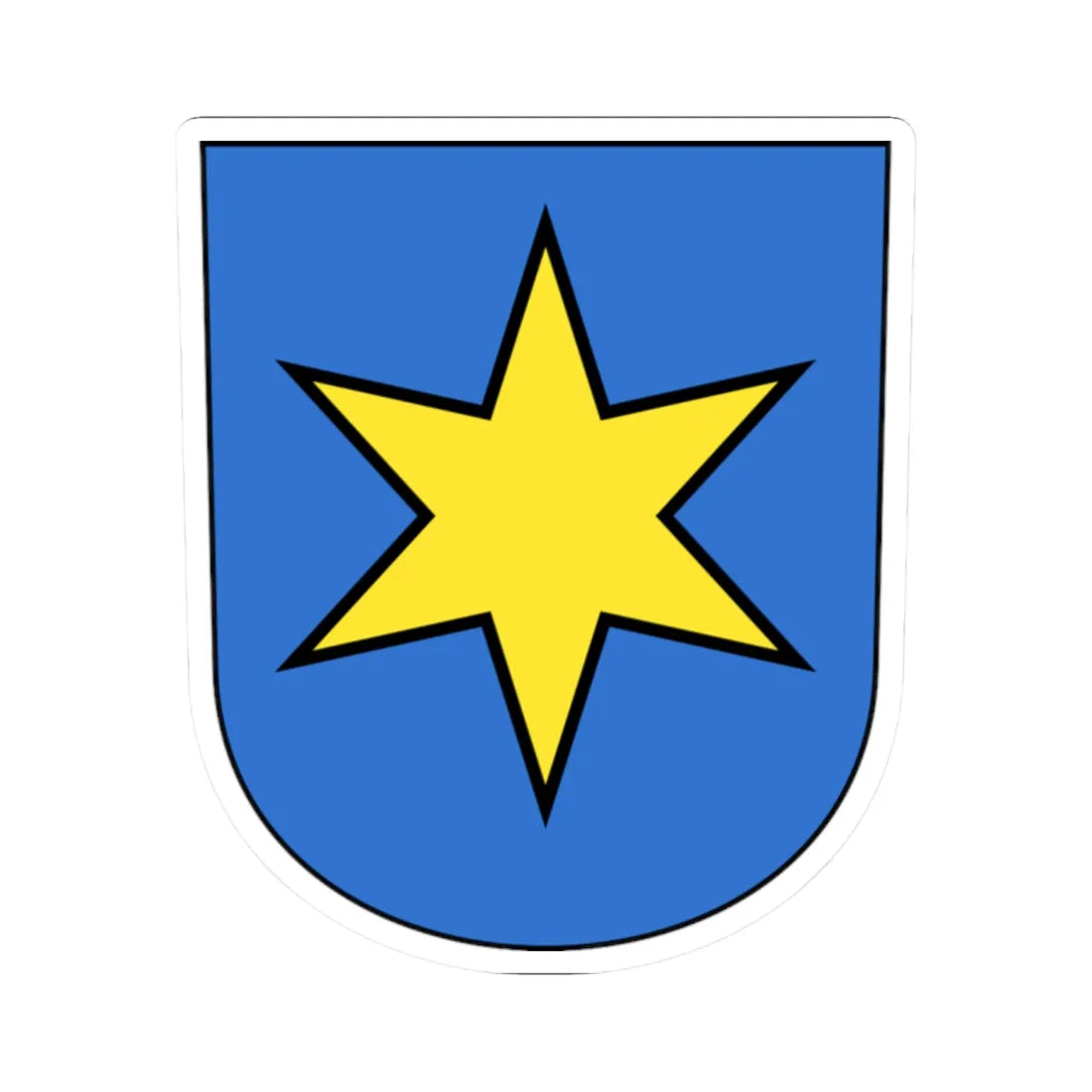 Dietlikon-blazon (Switzerland) (Coat of Arms) STICKER Vinyl Kiss-Cut Decal 2 Inch White - The Sticker Space