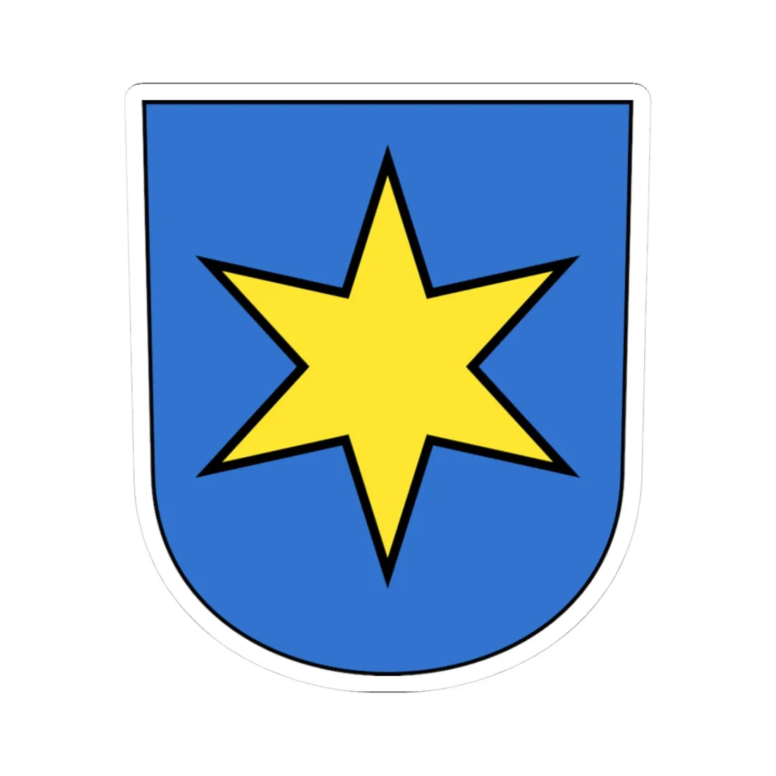 Dietlikon-blazon (Switzerland) (Coat of Arms) STICKER Vinyl Kiss-Cut Decal 3 Inch White - The Sticker Space