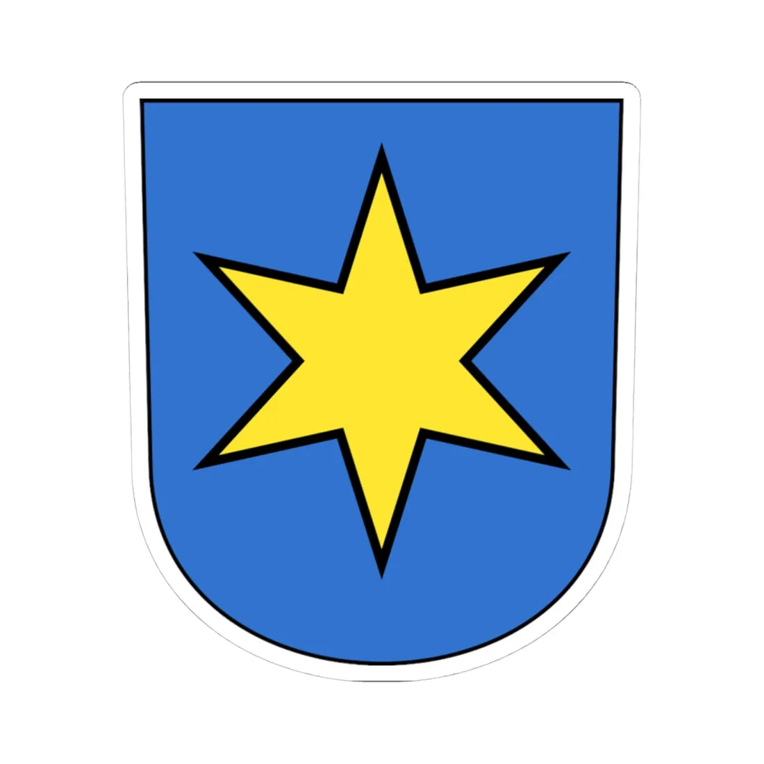 Dietlikon-blazon (Switzerland) (Coat of Arms) STICKER Vinyl Kiss-Cut Decal 4 Inch White - The Sticker Space