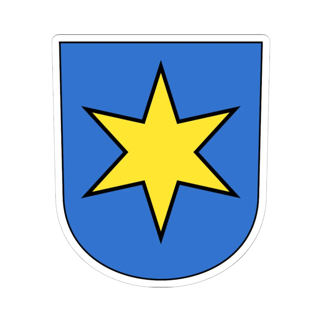 Dietlikon-blazon (Switzerland) (Coat of Arms) STICKER Vinyl Kiss-Cut Decal 6 Inch White - The Sticker Space