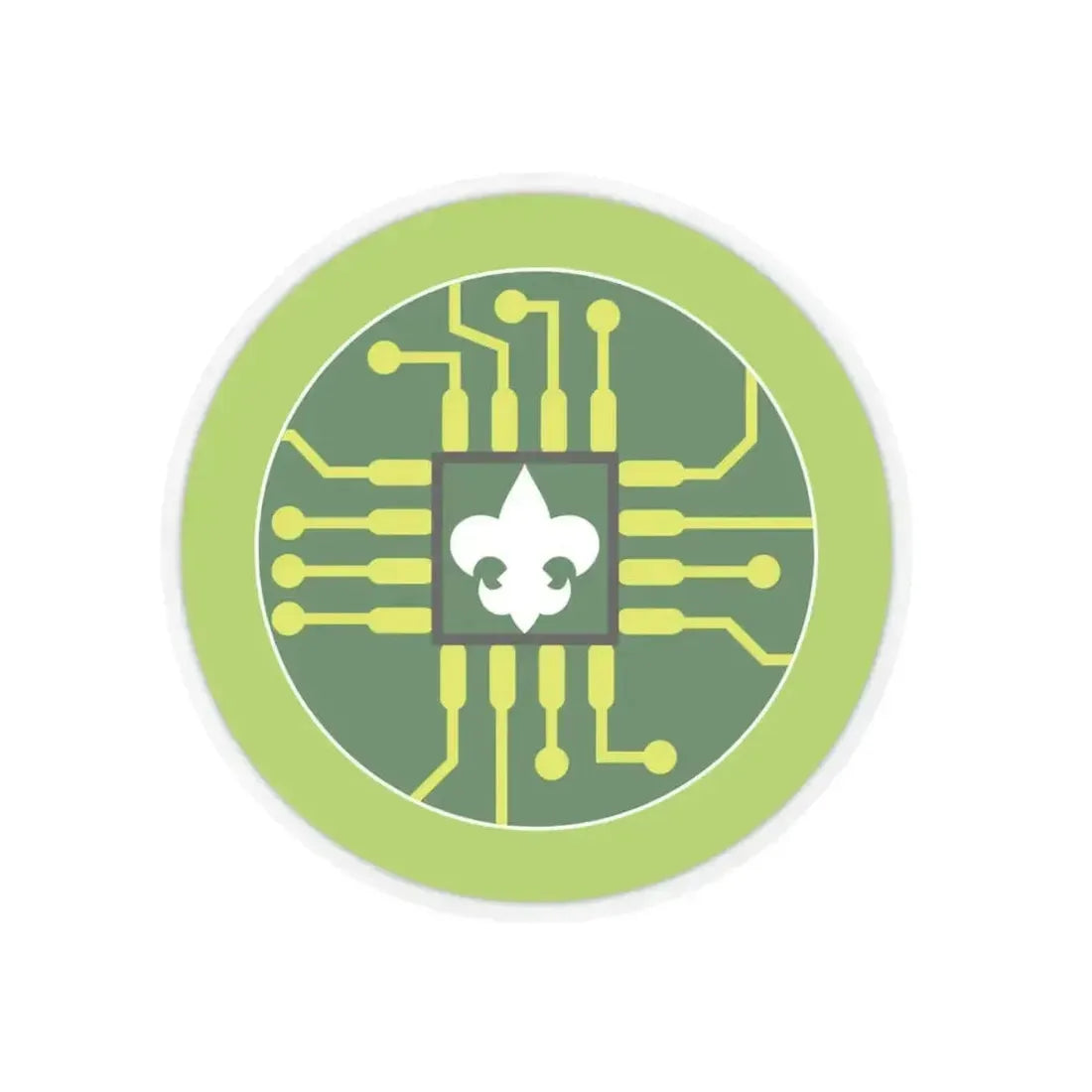 Digital Technology (Boy Scout Merit Badge) STICKER Vinyl Kiss-Cut Decal 4 Inch Transparent - The Sticker Space