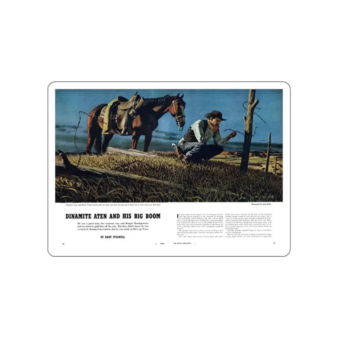 Dinamite Aten And His Big Boom, True magazine, May 1955 (Magazine Illustration) STICKER Vinyl Die-Cut Decal White Die-Cut 4 Inch - The Sticker Space