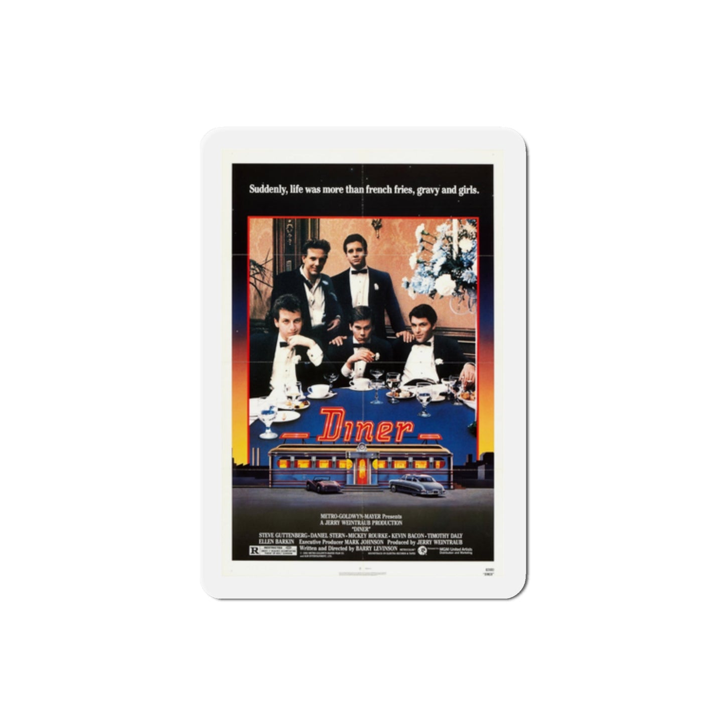 Diner 1982 Movie Poster Die-Cut Magnet-The Sticker Space