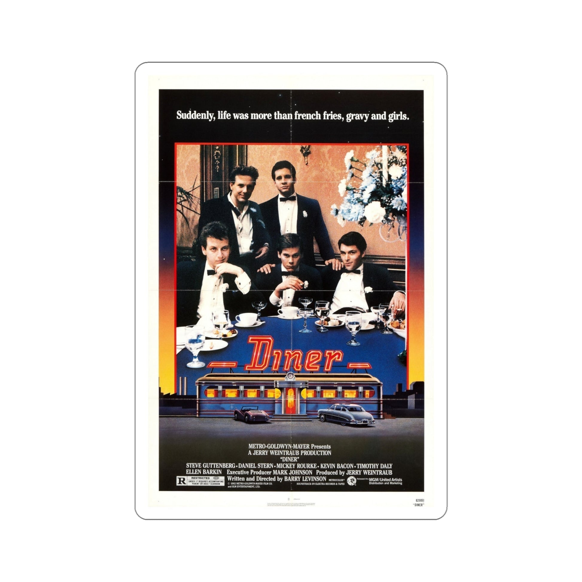 Diner 1982 Movie Poster STICKER Vinyl Die-Cut Decal-5 Inch-The Sticker Space