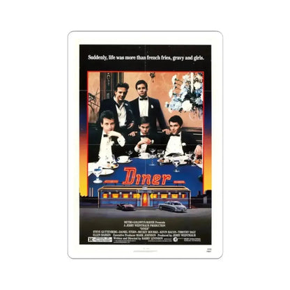 Diner 1982 Movie Poster - STICKER Vinyl Kiss-Cut Decal 2 Inch White - The Sticker Space