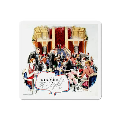 Dinner at Eight, Time Magazine, April 3, 1933 (Magazine Illustration) Refrigerator Magnet 4 Inch Die-Cut - The Sticker Space