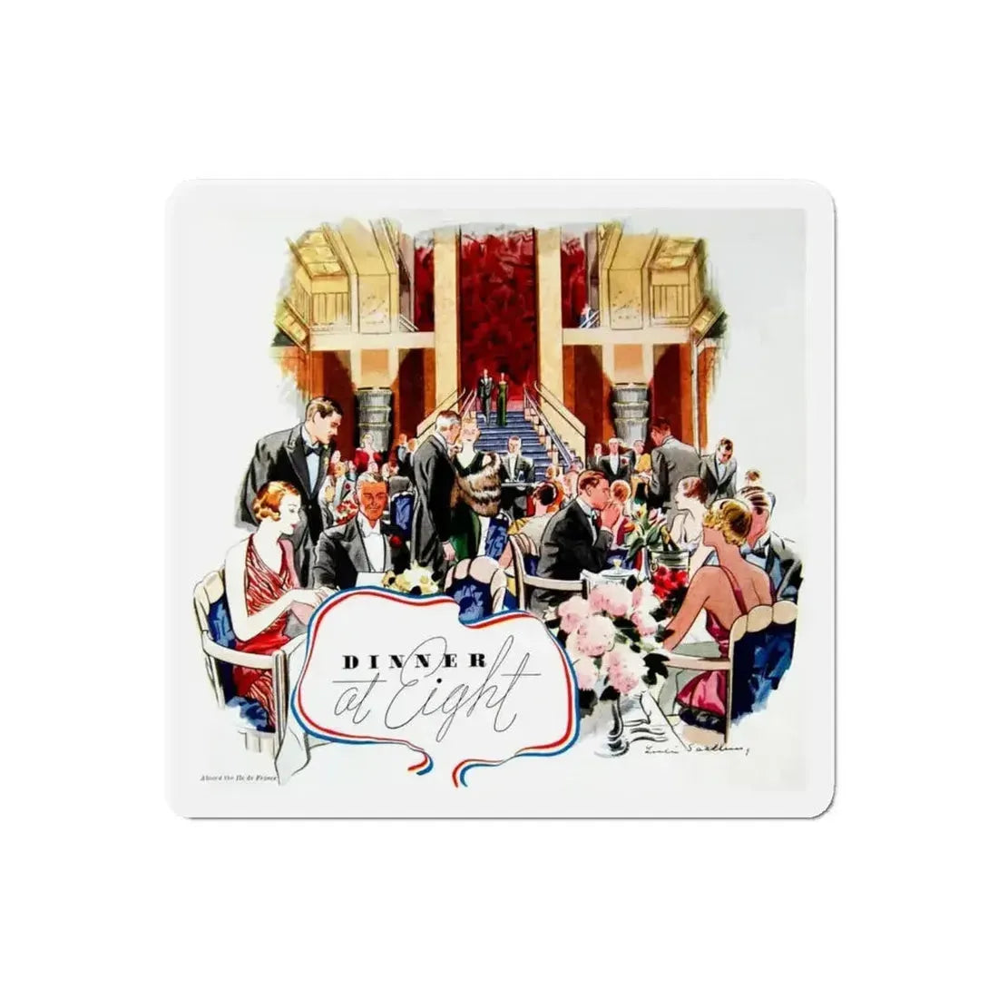 Dinner at Eight, Time Magazine, April 3, 1933 (Magazine Illustration) Refrigerator Magnet - The Sticker Space