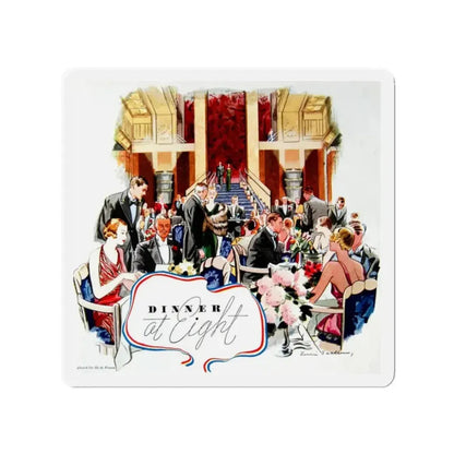 Dinner at Eight, Time Magazine, April 3, 1933 (Magazine Illustration) Refrigerator Magnet - The Sticker Space