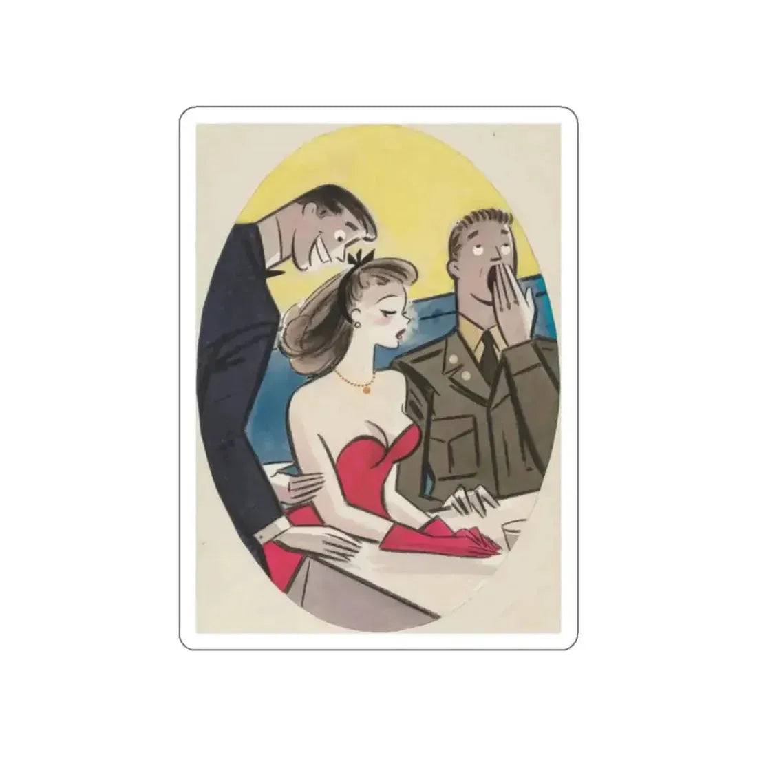 Dinner Dates cartoon (Magazine Illustration) STICKER Vinyl Die-Cut Decal - The Sticker Space