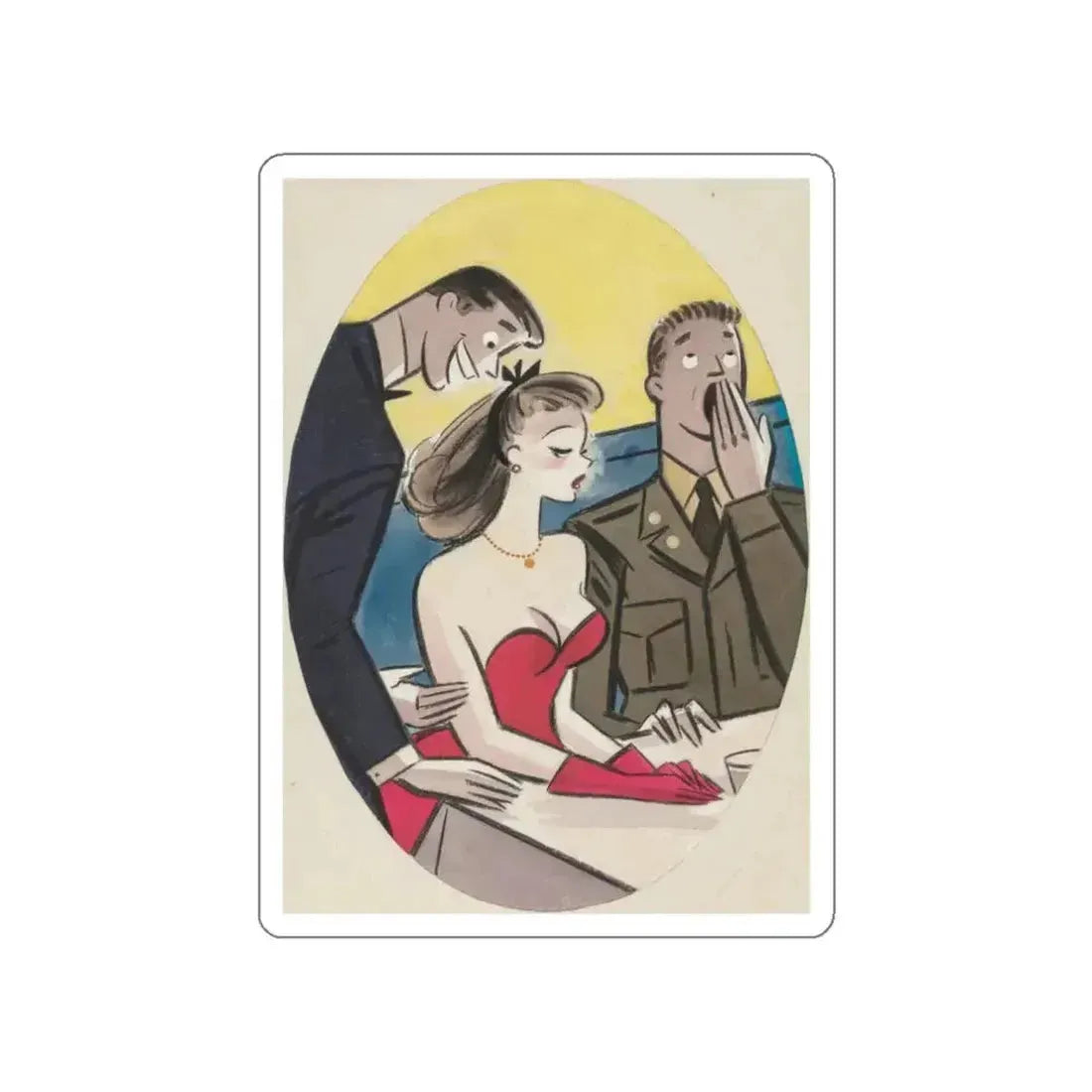 Dinner Dates cartoon (Magazine Illustration) STICKER Vinyl Die-Cut Decal - The Sticker Space