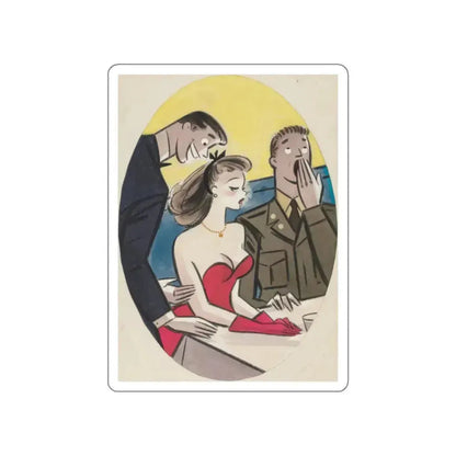 Dinner Dates cartoon (Magazine Illustration) STICKER Vinyl Die-Cut Decal White Die-Cut 2 Inch - The Sticker Space